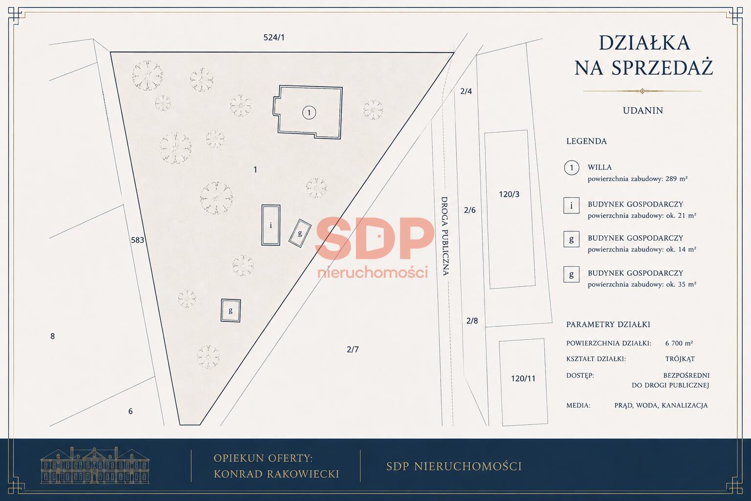 Działka z zabytkowym parkiem w Udaninie