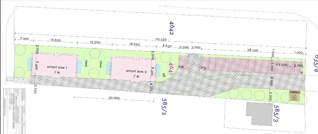 Zľava/PNORF – investičný st. pozemok pre 2 byt. domy, 1742 m2, 95,-€/m2, Dvorníky