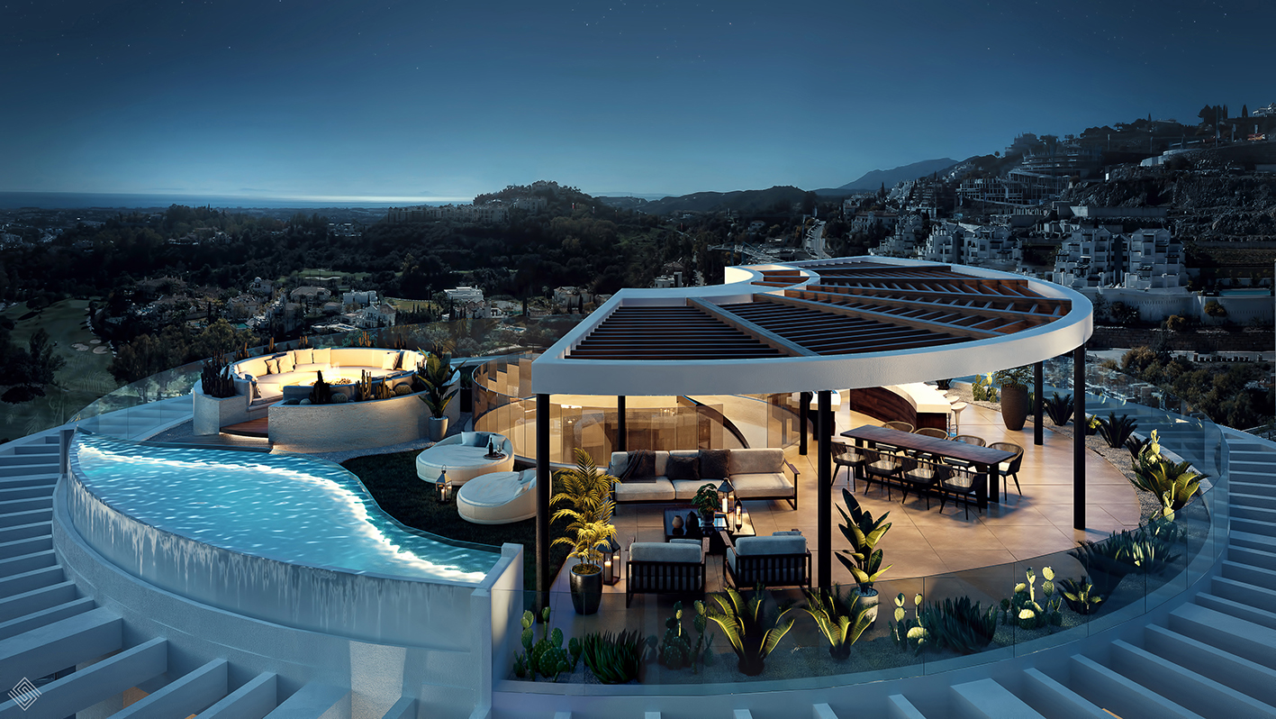 Ático alto standing con piscina privada , terraza , solarium, vistas panoramicas. , – Ref. ID-VI-721
