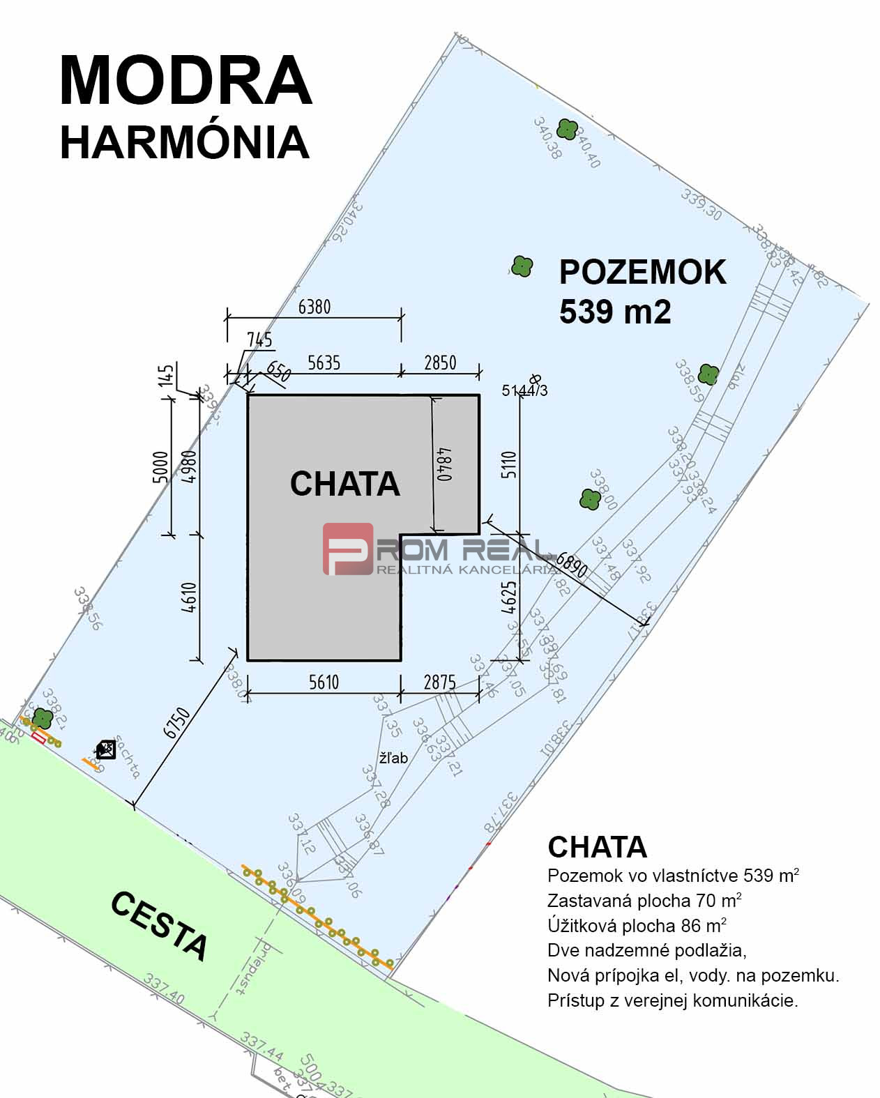 Pozemok Harmónia 539 m2 + STAVEBNÉ POVOLENIE
