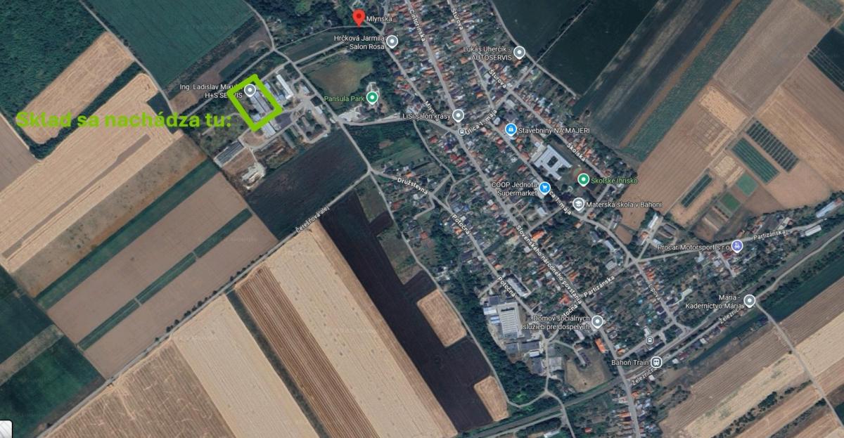 PRENÁJOM Priestranný sklad BÁHOŇ 1800 m2 + Zázemie 200 m2