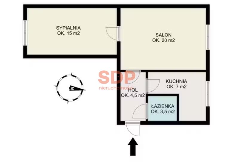 Oaza spokoju • cegła • dwustronne • 1p • Bliska Wola • 2pok • 49,73mkw