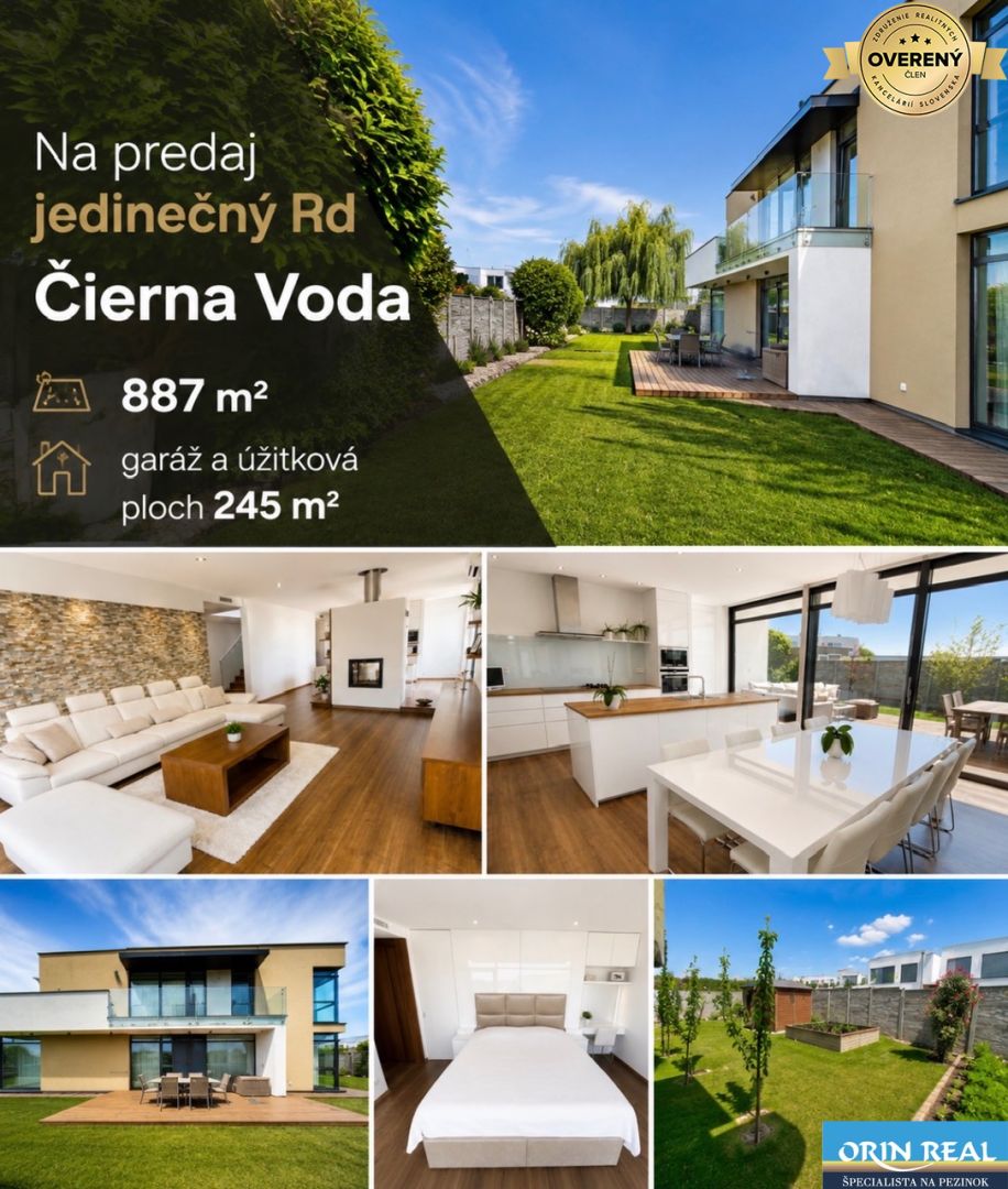 Jedinečný moderný Rodinný dom Čierna Voda-Chorvátsky Grob 887m2