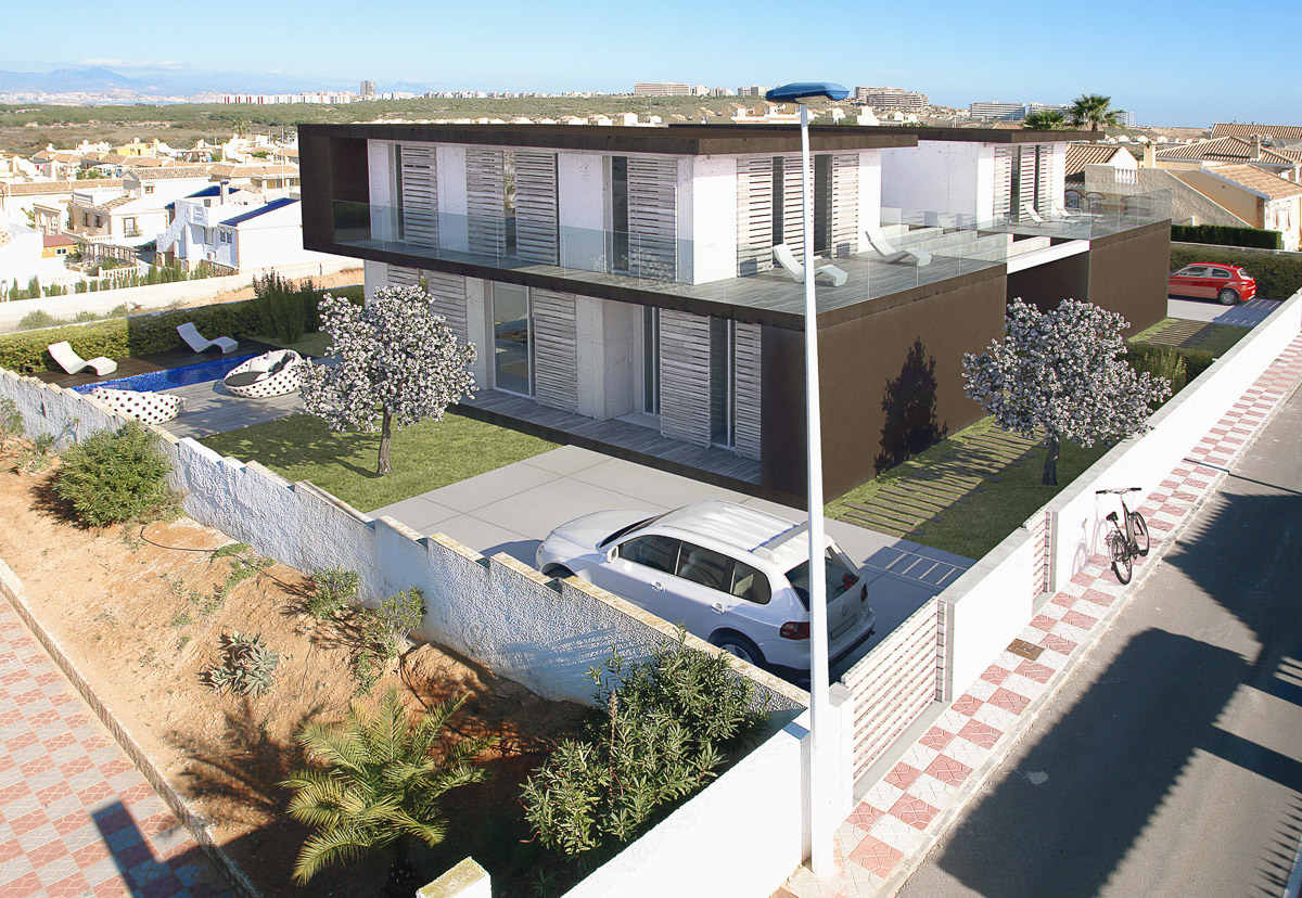 Villa Independiente con piscina en Gran Alacant , Santa Pola.
